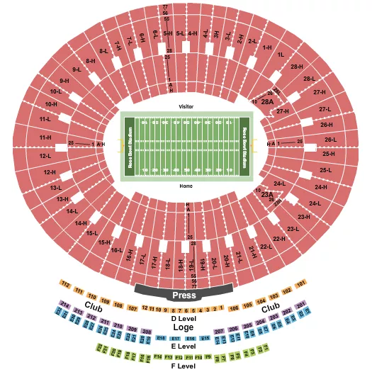 seating chart for Rose Bowl Stadium - Pasadena - Football - eventticketscenter.com