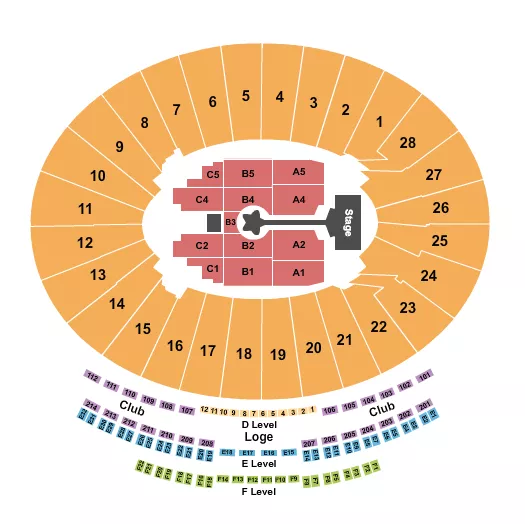 seating chart for Rose Bowl Stadium - Pasadena - AC/DC - eventticketscenter.com