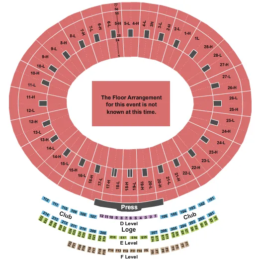 seating chart for Rose Bowl Stadium - Pasadena - Generic Floor - eventticketscenter.com
