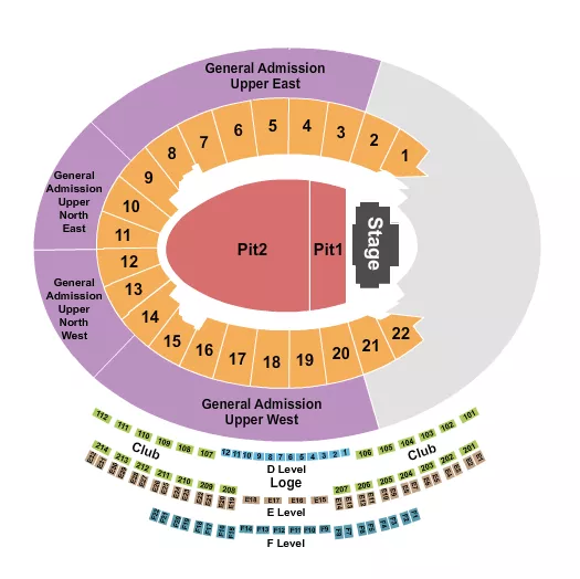 seating chart for Rose Bowl Stadium - Pasadena - Rufus Du Sol - eventticketscenter.com