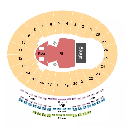 seating chart for Rose Bowl Stadium - Pasadena - System of a Down - eventticketscenter.com