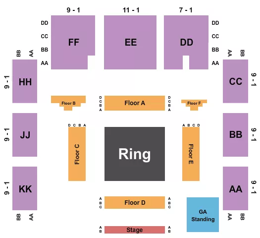 seating chart for Roseland Theater - Wrestling - eventticketscenter.com