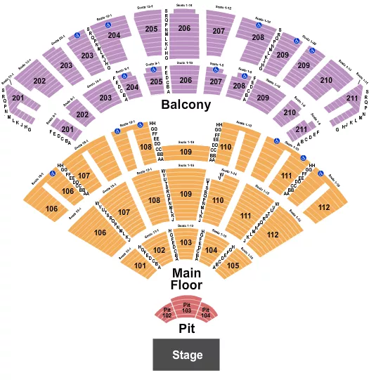seating chart for Rosemont Theatre - Endstage - eventticketscenter.com