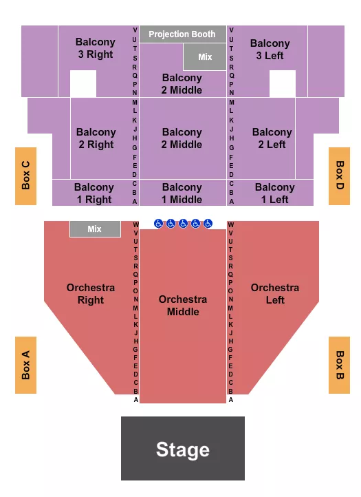 seating chart for Ross Perot Theatre - Endstage - eventticketscenter.com