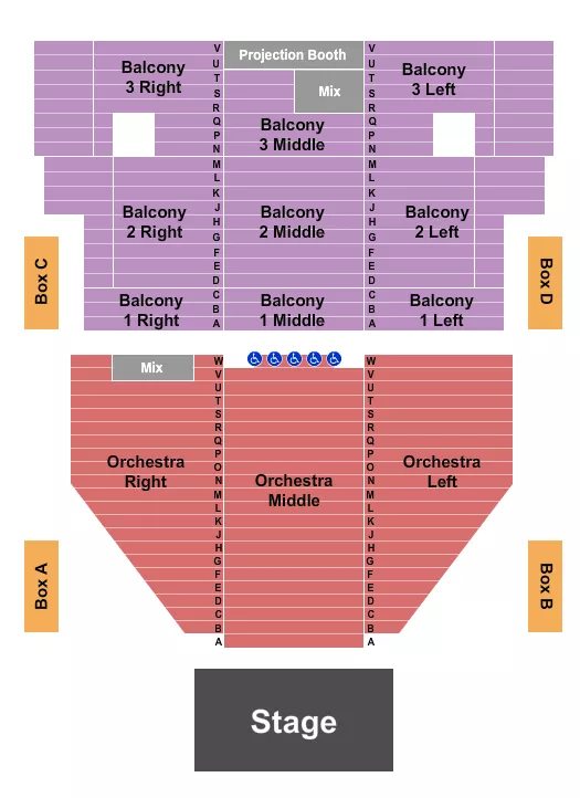 seating chart for Ross Perot Theatre - Endstage - eventticketscenter.com