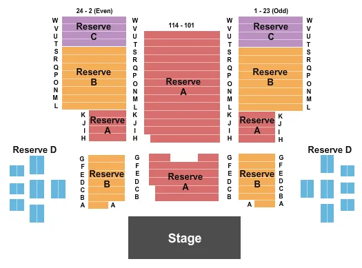 seating chart for Ross Ragland Theater - End Stage - eventticketscenter.com