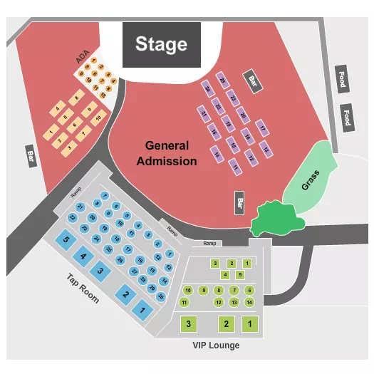 seating chart for Round Mountain Cider Mill - Endstage - eventticketscenter.com
