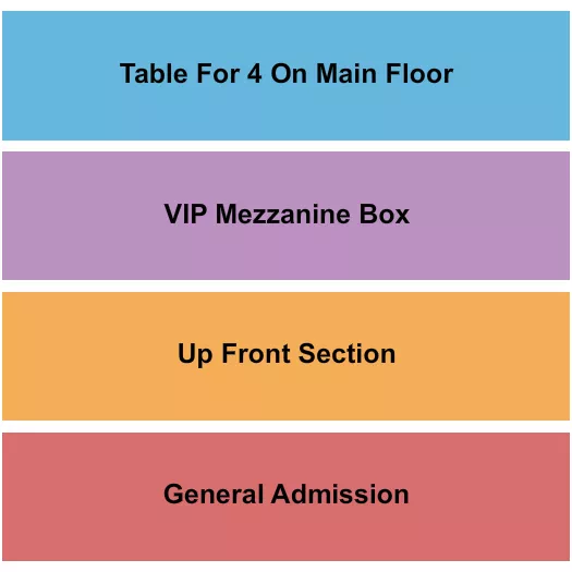 seating chart for Route 20 Outhouse - GA/VIP/Tables/Up Front - eventticketscenter.com