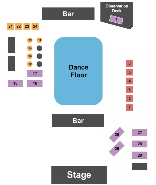 seating chart for Rowdy's Dance Hall - Webster - Endstage - eventticketscenter.com