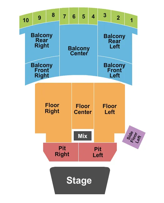 seating chart for Roxian Theatre - Endstage 3 - eventticketscenter.com