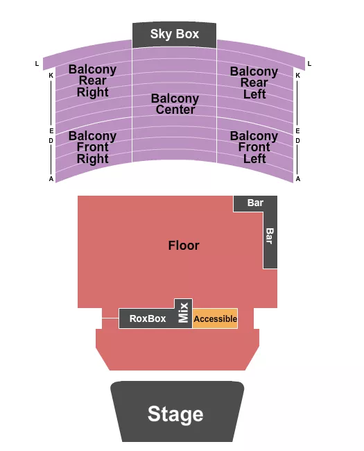 seating chart for Roxian Theatre - GA Flr/Rsv Balc/Roxbox - eventticketscenter.com