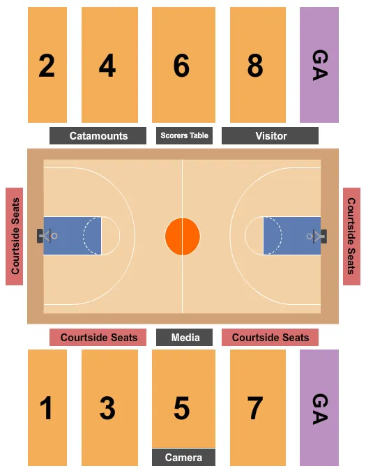 seating chart for Roy L. Patrick Gymnasium - Basketball - eventticketscenter.com