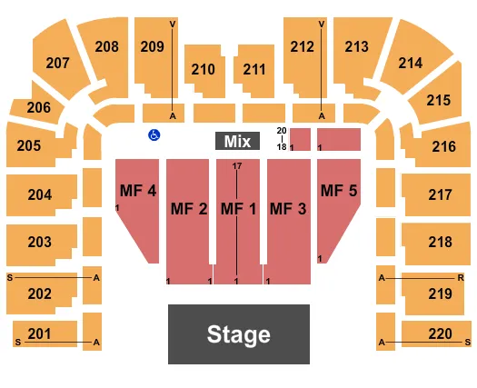 seating chart for Roy Wilkins Auditorium At Rivercentre - Endstage 2 - eventticketscenter.com