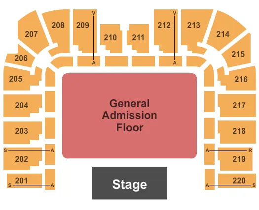 seating chart for Roy Wilkins Auditorium At Rivercentre - End Stage - GA Floor - eventticketscenter.com