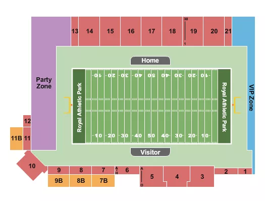 seating chart for Royal Athletic Park - Football - eventticketscenter.com