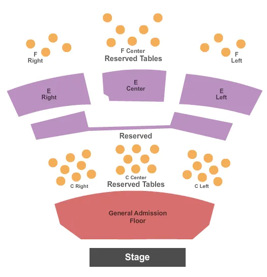 seating chart for Royal Oak Music Theatre - Tables - eventticketscenter.com