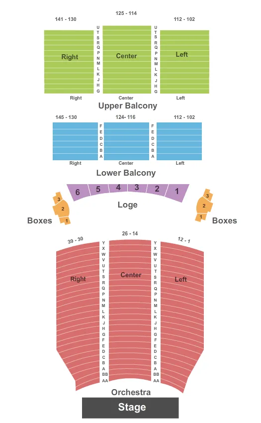 seating chart for Royal Theatre - BC - End Stage - eventticketscenter.com