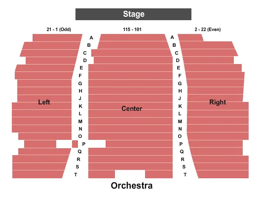 seating chart for Royce Auditorium - Endstage - eventticketscenter.com