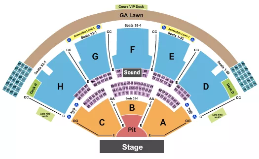 seating chart for  - End Stage GA Pit (To Row M) - eventticketscenter.com