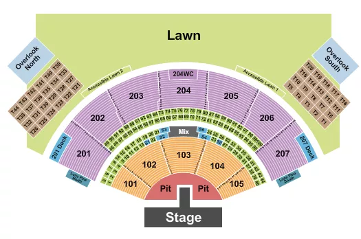 seating chart for Ruoff Music Center - Endstage GA Pit w/Catwalk - eventticketscenter.com