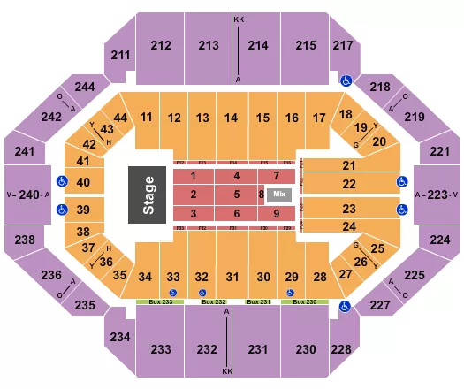 seating chart for Rupp Arena At Central Bank Center - Endstage Floor 1-9 - eventticketscenter.com
