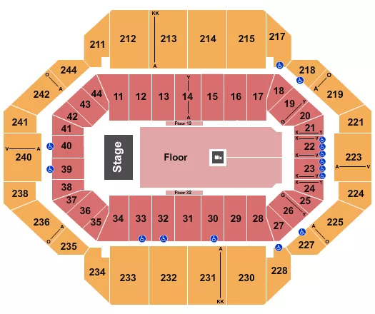 seating chart for Rupp Arena At Central Bank Center - End Stage GA Floor 2 - eventticketscenter.com