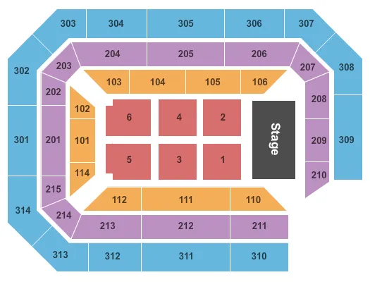 seating chart for Ryan Center - End Stage - eventticketscenter.com