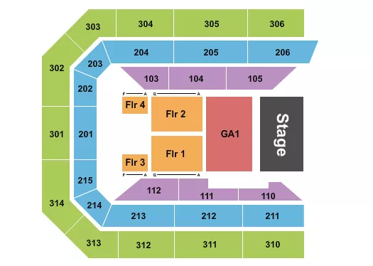 seating chart for Ryan Center - Parker McCollum - eventticketscenter.com