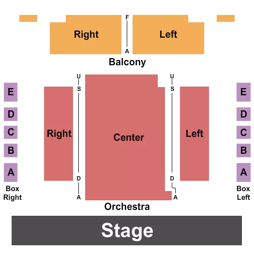 seating chart for Rylander Theatre - Endstage - eventticketscenter.com