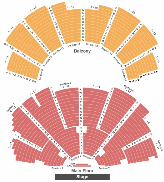seating chart for Ryman Auditorium - End Stage - eventticketscenter.com