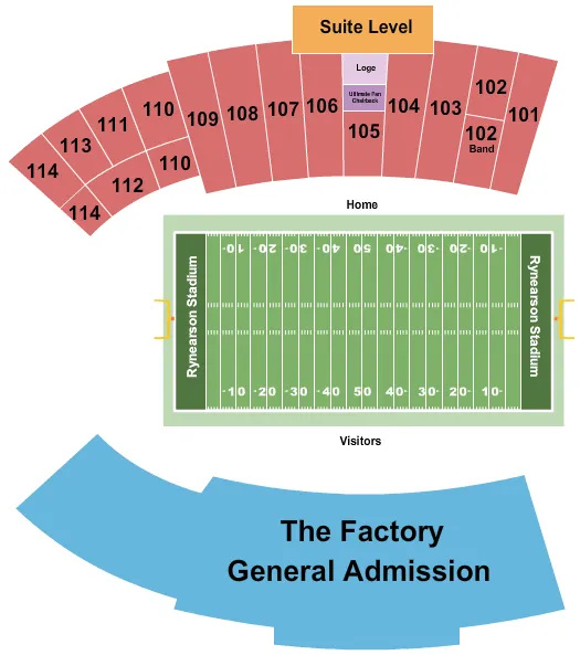 seating chart for Rynearson Stadium - Football - eventticketscenter.com