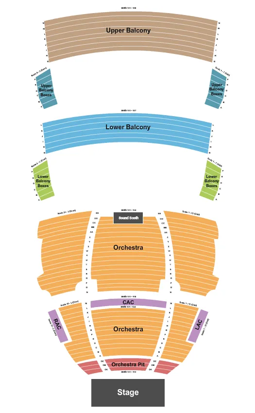 seating chart for SAFE Credit Union Performing Arts Center - End Stage - eventticketscenter.com