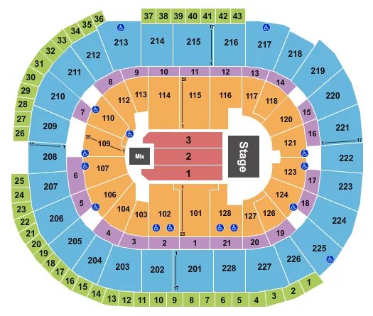 seating chart for SAP Center - Andrea Bocelli - eventticketscenter.com