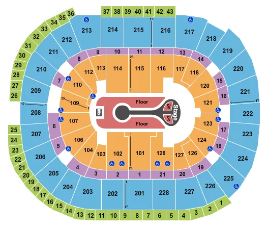 seating chart for SAP Center - Benson Boone - eventticketscenter.com