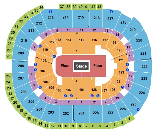 seating chart for SAP Center - Center Stage 3 - eventticketscenter.com