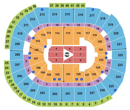 seating chart for SAP Center - Center Stage 4 - eventticketscenter.com