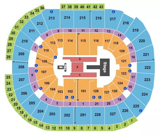 seating chart for SAP Center - J Balvin - eventticketscenter.com