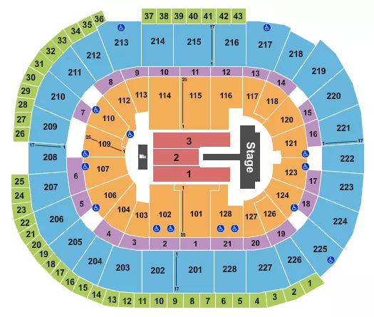 seating chart for SAP Center - Wang Leehom - eventticketscenter.com