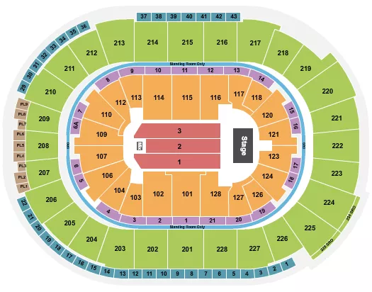 seating chart for SAP Center - Endstage 4 - eventticketscenter.com