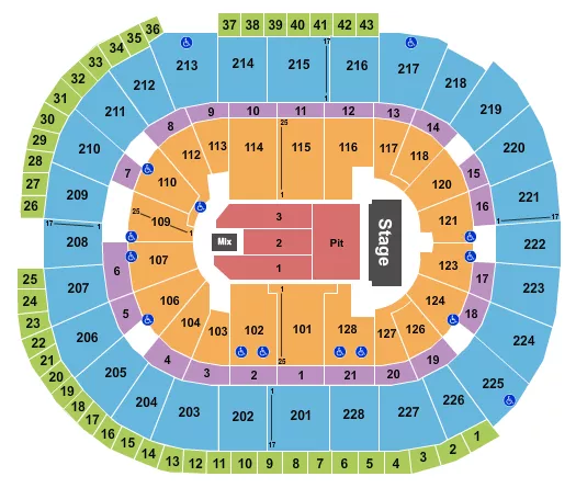 seating chart for SAP Center - Endstage GA Pit 3 - eventticketscenter.com