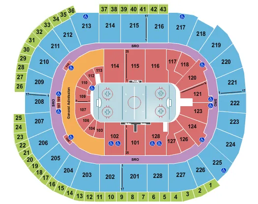 seating chart for SAP Center - Hockey 2020 - eventticketscenter.com
