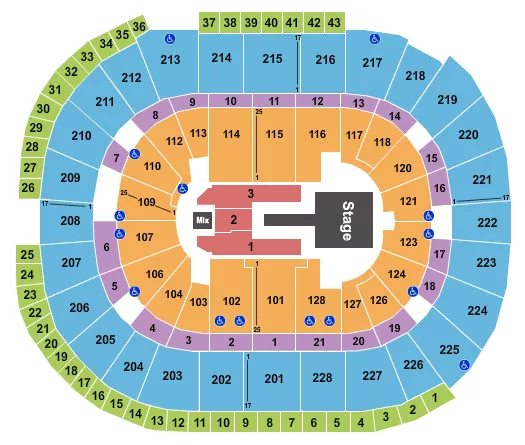 seating chart for SAP Center - Shakira - eventticketscenter.com