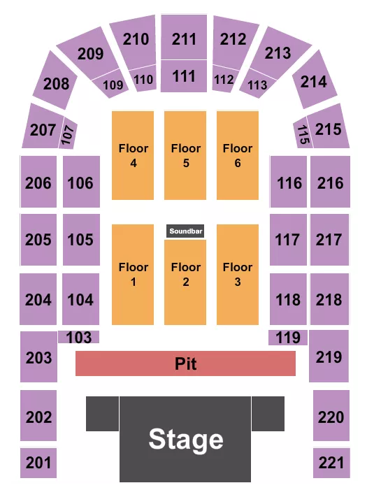 seating chart for Southwest Motors Events Center at Colorado State Fair - Endstage w/ Pit - eventticketscenter.com