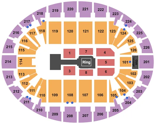 seating chart for SNHU Arena - WWE - eventticketscenter.com