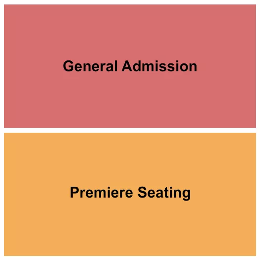 GA/Premiere Seating Seating Chart at S.O.B.'s. The chart shows the main floor/stage with seating options surrounding it, which are color coded