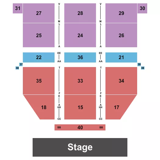 seating chart for Saban Theatre - Endstage - eventticketscenter.com