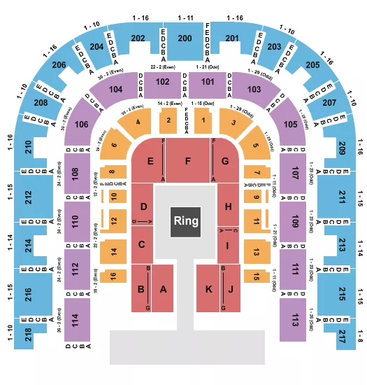seating chart for Sacramento Memorial Auditorium - Boxing 2 - eventticketscenter.com