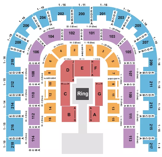 seating chart for Sacramento Memorial Auditorium - Wrestling - AEW - eventticketscenter.com
