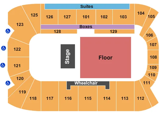 seating chart for Sadlon Arena - Endstage GA Floor - eventticketscenter.com