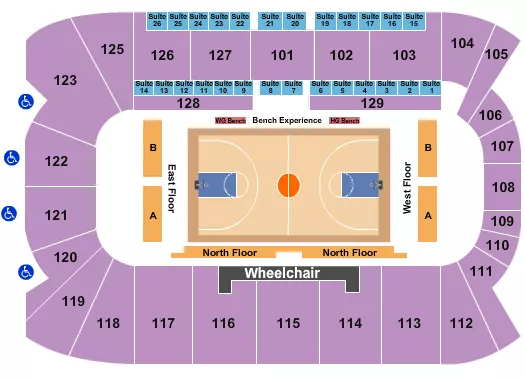 seating chart for Sadlon Arena - Harlem Globetrotters - eventticketscenter.com